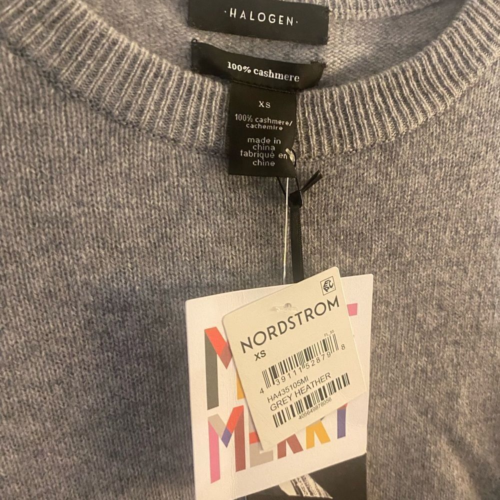 Halogen Gray Cashmere Sweater Sz XS NWT - Picture 8 of 10